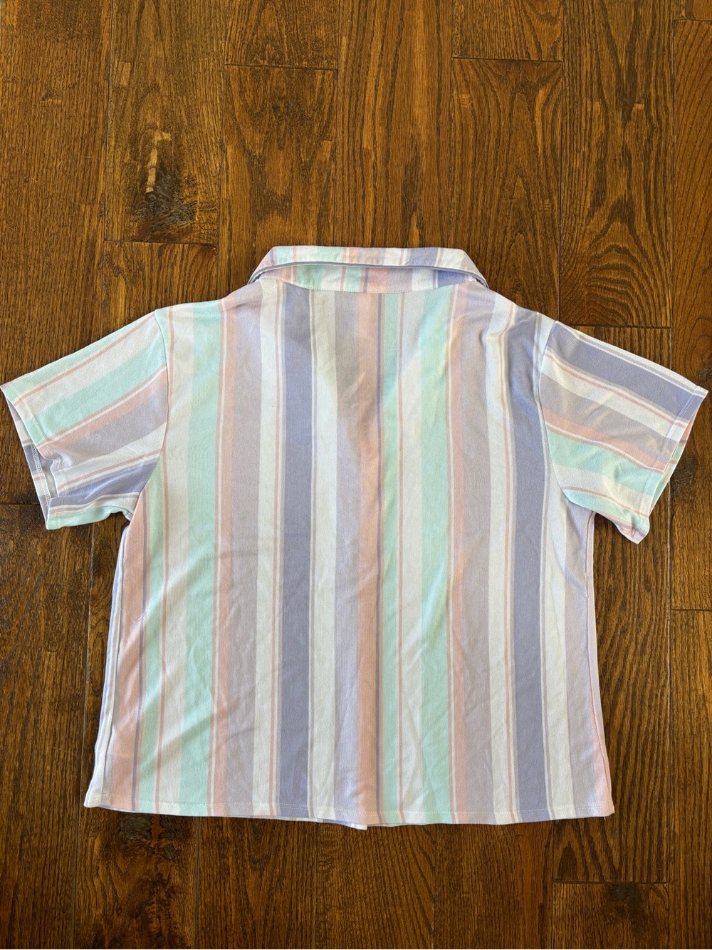 Boutique Pastel Striped Pajama Set | Short Sleeve Top & Shorts | XL - Picture 9 of 14